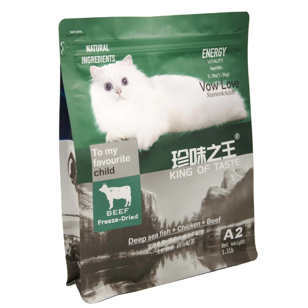 Custom Printed Resealable Foil Plastic Biscuit Snack Animal Feed Dry Packaging Stand up Pet Dog Food Bag with Reseal Zipper