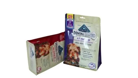 Pet Treat Plastic Side Gusset Seal Bag Dog Food Packaging