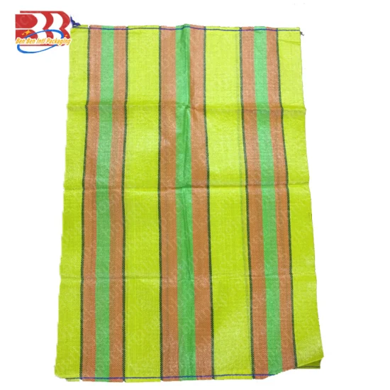 25/50 Kg PP Stripe Woven Packaging Sack PP Film Print Bag for Seed Flour Feed Corn Rice Sugar Fertilizer Cement Sand Potato Salt Chemicals Industry Agriculture