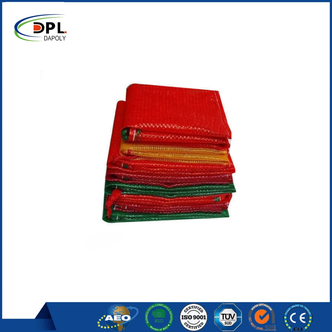 PP or PE Vegetable Bags Woven Mesh Potato Sack with Drawstring 50X80cm Hot Sell
