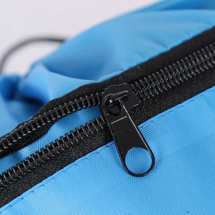 Polyester Nylon Zipper Pocket Gym Drawstring Bag Backpack Bag