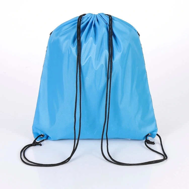 Polyester Nylon Zipper Pocket Gym Drawstring Bag Backpack Bag