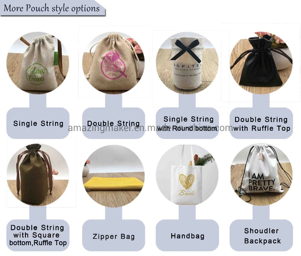 Eco-Friendly 100% Natural Linen Flax Gift and Flower Packing Pouch Bag