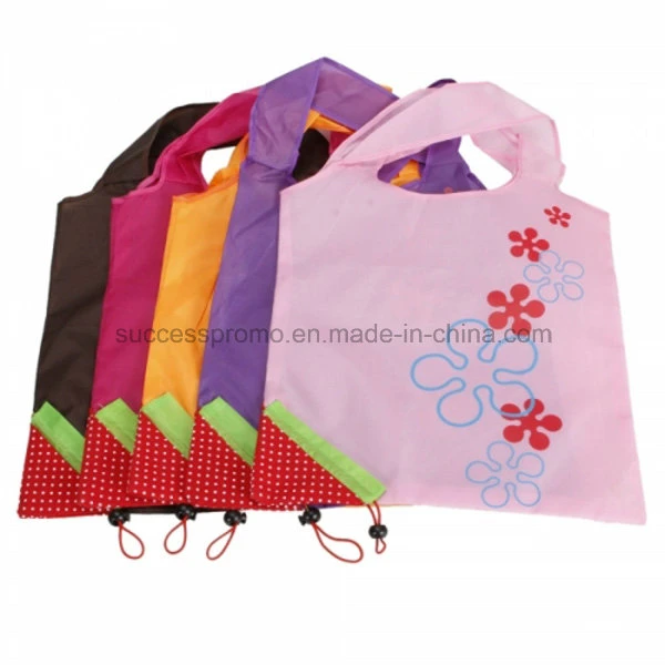 Promotional 190T Polyester Foldable Shopping Bag With Customized Logo