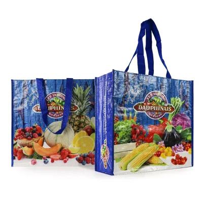 Wholesale Custom Printed Eco Friendly Recycle Reusable Grocery Bag PP Laminated Non Woven Handbag Fabric Tote Shopping Bags