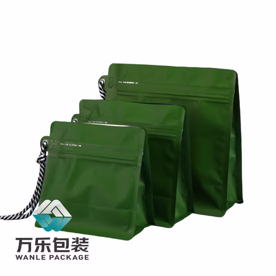 Custom Laminated Plastic Mylar Ziplock Stand up Food Coffee Packaging Bag with Zipper and Valve